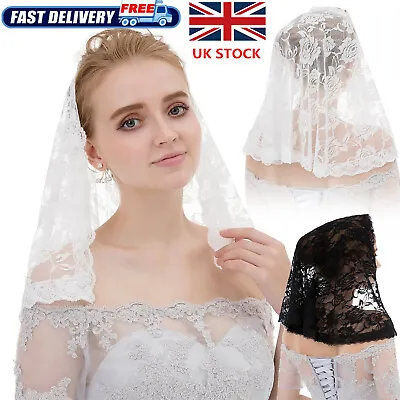 UK Brides Church Wedding Lace Mantilla Catholic Veil Head Covering Latin Mass • £7.59