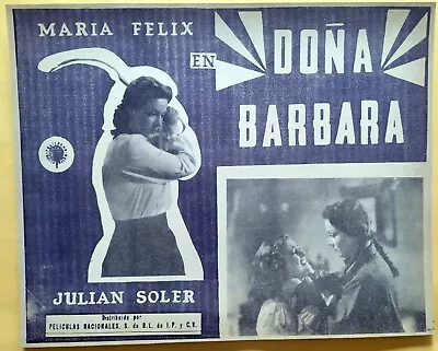 MARIA FELIX  DOÑA BARBARA  Original Mexican Lobby Card Movie Poster 1943 • $24.99