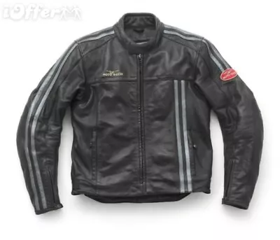 Moto Guzzi Motorbike Leather Jacket In Cowhide With 5 Armour Protection Inside • $176.82