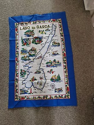 Lago Di Garda/Lake Garda Souvenir Tea Towel - 1990s • £0.99