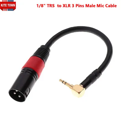 1/8 （3.5mm) TRS Male Right Angle To XLR 3 Pins Male Microphone Adapter Cable • $9.49