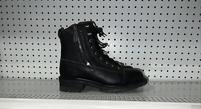 Milwaukee Accelerator Womens Leather Side Zip Motorcycle Boots Size 10 Black • $75