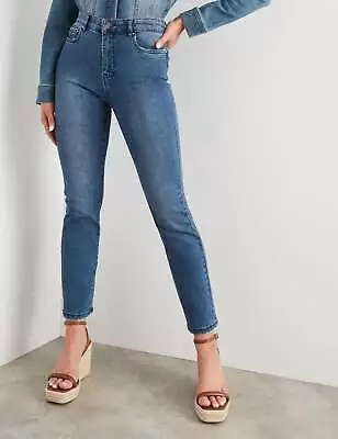 ROCKMANS - Womens Jeans - Blue Cropped - Solid Cotton Pants - Denim Work Clothes • $18.37