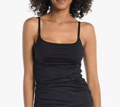 La Blanca Women's Island Goddess Lingerie Strap Tankini Swimsuit Top Black 10 • $21.99