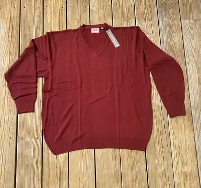 NEW Mens V Neck Garnet Sweater XL Long Sleeve Pennington & Bailes • $19.90