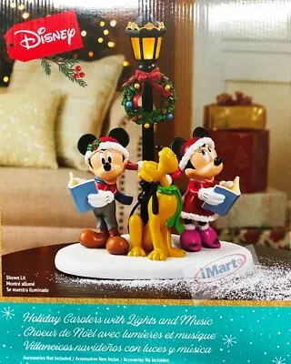 Disney Mickey Minnie Pluto Christmas Caroler Table Top Decoration W/ Lights • $119.99