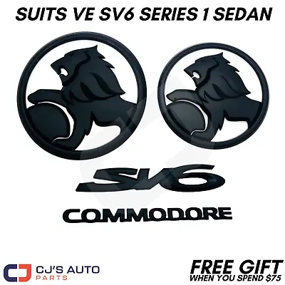 Holden Lion Matte Black Badge Set Fits VE SV6 Series 1 Commodore SEDAN • $86.36