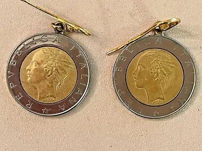 Sterling Silver Vintage Milor Lire/Lira Coin Earrings- Italy • $125