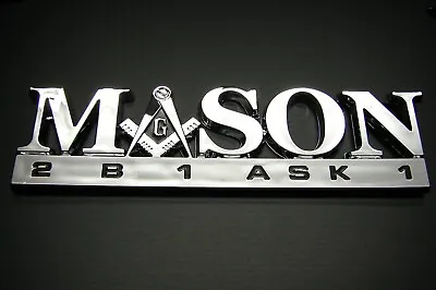 Freemason Masonic Car Emblem 3d Abs Chrome Finish Mason Emblem • $12.50