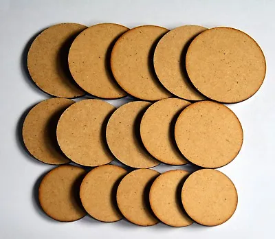 30 X 3mm MDF Wargame Round Circle Bases 20mm 25mm 30mm 32mm 35mm 40mm 50mm 60mm • £2.23