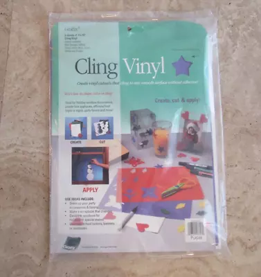 Grafix Cling Vinyl 6 Sheets 9 X 12 Purple • $7