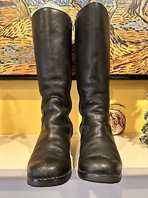 UGG Lds Sz 7&1/2 Tall Black Leather Boot Shearling Lined Shaft 1916/F8010H • $65