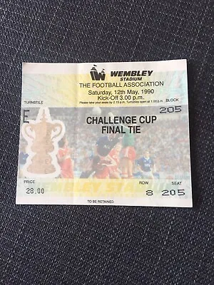 £3.99 • Buy Ticket 1990 FA Cup Final Crystal Palace V Manchester United 
