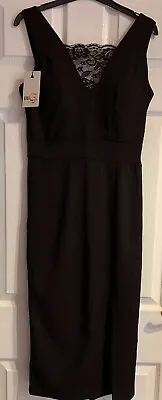 £20 • Buy WALG Cheryl Tall V Neck Midi Black Dress Size 12 New