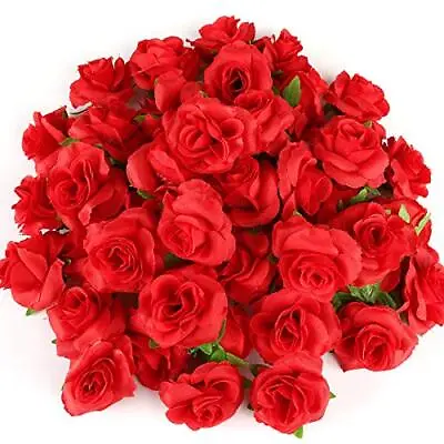 50pcs Red Roses Buds Artificial Flowers Bulk 1.6  Small Silk Fake Roses Flow... • $20.76