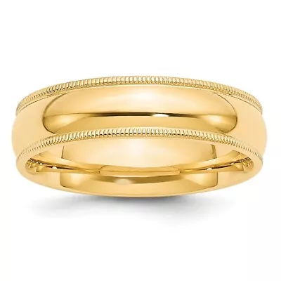 10k Yellow Gold 6mm Milgrain Round Wedding Band Ring For Men Size 10.5 • $656
