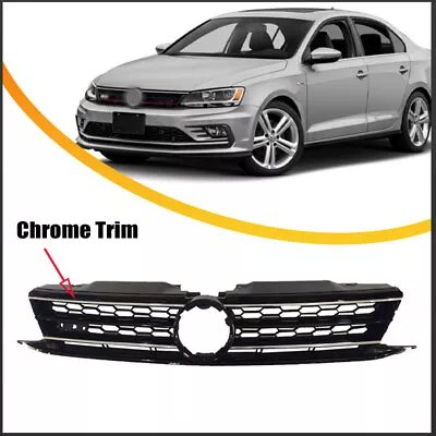 For 2015 2016 2017 2018 Volkswagen VW Jetta Honeycomb Front Grille W/Chrome Trim • $45