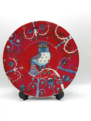 Iittala Taika Red Owl Saucer. Designed By Klaus Haapaniemi. 6 Inches Diameter. • £3.99