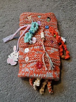 Fidget Twiddle Mitt Muff  Dementia Alzheimers  Bunny Beads  Knitted New  • £5