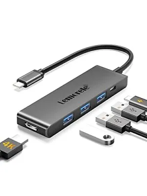 MacBook Pro/Air M1 Adapter Lemorele 6 In 1 USB C Hub HDMI Multiport Adapter • £25.97