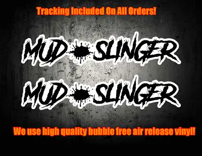 Mud Slinger Vinyl Decal Sticker Truck Suv (2) 9  Dirt 4x4 Offroad Diesel Dirty • $9.99