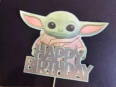 Baby Yoda Happy Birthday Cake Topper • £6.50