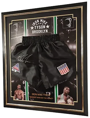 Framed  MIke Tyson SIGNED Boxing Shorts Autographed Display • $739.79