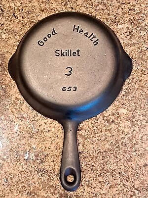 Antique Restored Griswold  Good Health  #3 Cast Iron Skillet PN 653 Ca 1920-1930 • $30