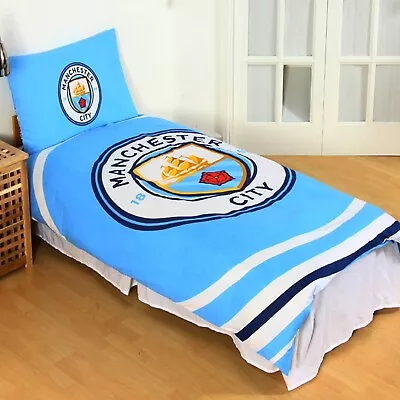 Manchester City FC Official Reversible Pulse Single Duvet Set (Single) • £35.75