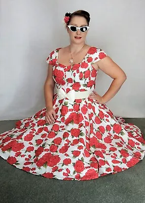 Vintage 50's Rockabilly Monroe Housewife St. Full Circle Dress Size XS 8 -10 • $59.96
