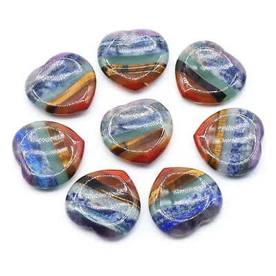Love Shape Crystal Healing Reiki Gemstone Natural Chakra Pocket Palm Worry Stone • $5.45