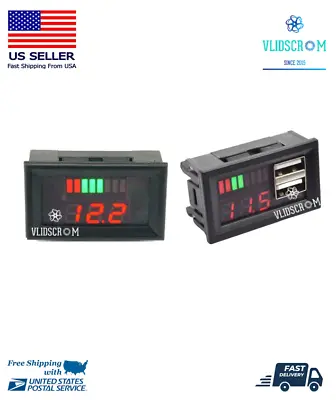 DC Digital Battery Capacity Indicator Voltmeter Voltage Meter Car Tester USB • $10.99