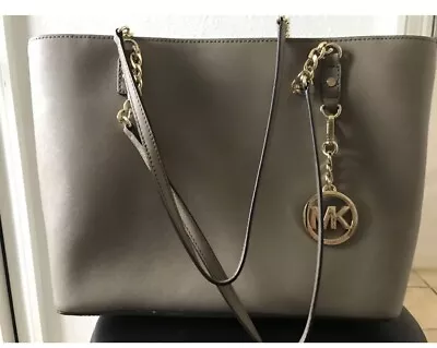 Michael Kors Gold Chain Tote Handbag In Taupe Authentic • $67