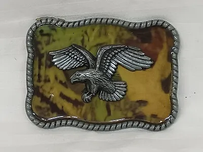 New Alloy Camo Flying Eagle Roped Trim Belt Buckle Western Hunting Patriotic   • $9.12