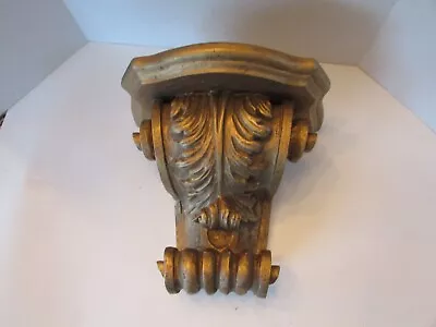 Vintage Plaster Wall Shelf Corbel Bracket Wood Acanthus Leaf Scroll 10 H • $34