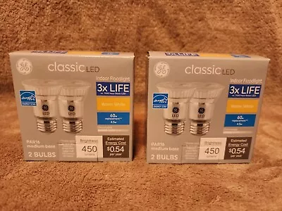 $21.95 • Buy Lot Of 2: 2-Pack GE Classic 60W Eq. LED Par 16 Warm Med. Dimmable Flood Lights
