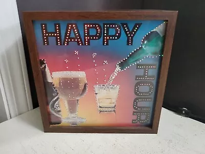 Vintage Happy Hour Motion Lamp Fantasia Products Glitter Light Bar Pub Beer Sign • $60