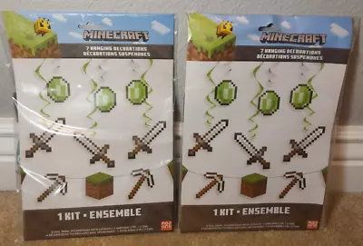 Lot Of 2 Kits Minecraft 7 Hanging Party Decorations New • $11.99