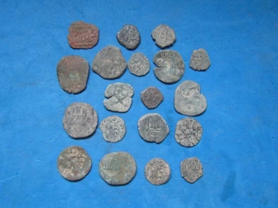 $75 • Buy Wonderful Lot  19 Spanish Cobb Coins 1500 - 1734 A.D.