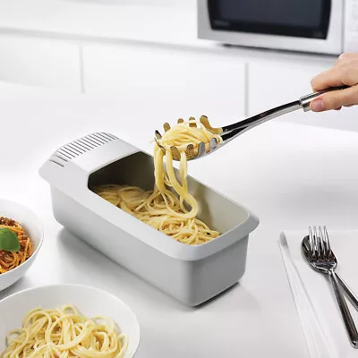 New Microwave Pasta Cooker With Strainer Heat Resistant Pasta Boat Spaghetti • £20.54