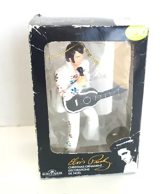 Elvis Presley Guitar Christmas Ornament Kurt S Adler Red White Blue • $18.95