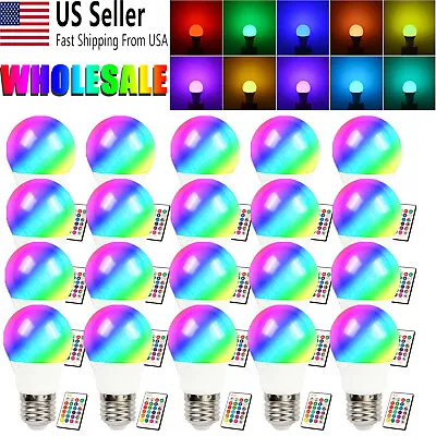 Lot RGBW LED Light Bulb 16 Color Changing Dimmable E27 Lamp With Remote Control • $6.49