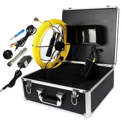 50M Pipe Pipeline Drain Inspection System 7 LCD DVR 1000TVL Camera 6LED Light • $335.59