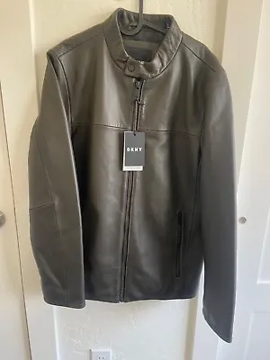 NEW DKNY Mens Size Small GENUINE LEATHER Jacket • $79.99