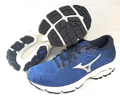 Mens Mizuno Wave Inspire 16 Waveknit Blue Athletic Running Sneakers Shoes • $107.99