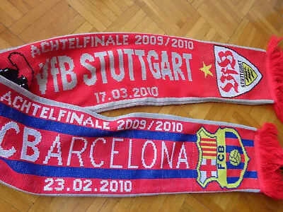 VfB STUTTGART - FC BARCELONA MATCHDAY SCARF CHAMPIONS LEAGUE 2009-2010 • $30