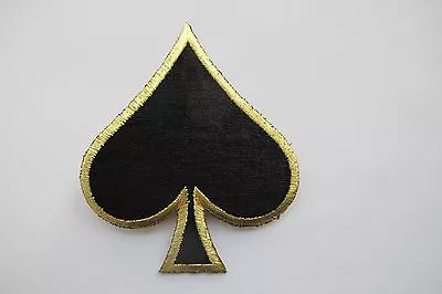 #2696 4  Black Spades Suit Playing Card Biker Poker Embroidery Applique Patch • $3.65