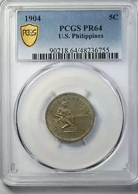 1904 Proof U.S. Philippines 5C Centavos PCGS PR64 • $329