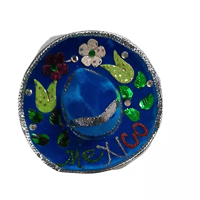 Salazar Sombrerito Mariachi Hat Decor Blue Mini Sombrero Mexico Fiesta Souvenir • $12.50