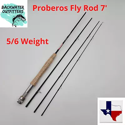Proberos Fly Fishing Rod 7'  5 - 6 Weight 4 Piece Carbon Fiber Fast Action • $45.97
